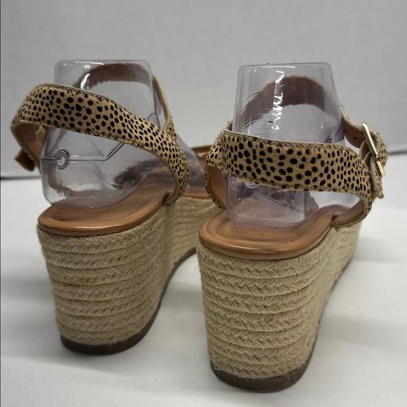 J Crew Platform Espadrilles Sandals Open Toe Leopard Calf Hair Animal Print 12 - Picture 3 of 11